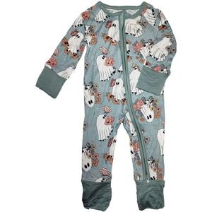 Baby Girl Sz Newborn Halloween Bamboo 1pc Sleeper Pajama Ghost Bride‎ Soft NEW